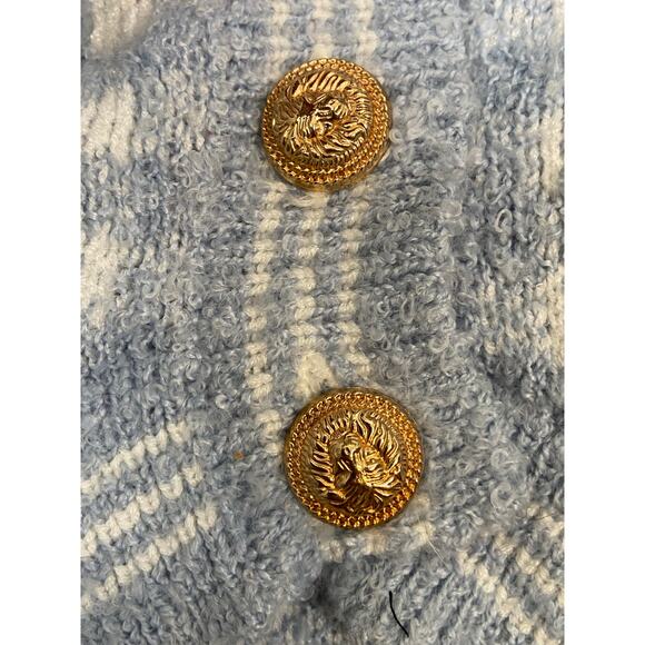 Aqua Pet Plaid Cardigan Dog Coat Sweater Gold Button Cozy Preppy Knit Fancy XS - Picture 7 of 8